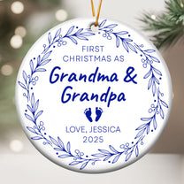 First Christmas As Grandma & Grandpa - Personalized Ceramic Ornament