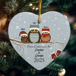 First Christmas As Grandma & Grandpa - Personalized Heart Shaped Ceramic Ornament