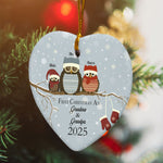 First Christmas As Grandma & Grandpa - Personalized Heart Shaped Ceramic Ornament