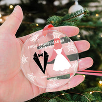 First Christmas As Married Couples - Personalized Glass Ornament