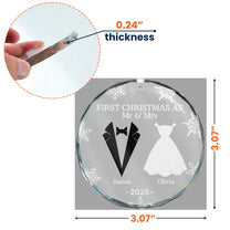 First Christmas As Married Couples - Personalized Glass Ornament