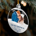 First Christmas As Mr & Mrs Christmas Globe - Personalized Acrylic Photo Ornament