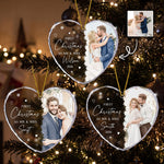 First Christmas As Mr & Mrs Custom Photo Watercolor Art Christmas 2026 - Personalized Ornament