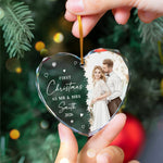 First Christmas As Mr & Mrs Custom Photo Watercolor Art Christmas 2026 - Personalized Ornament