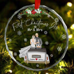 First Christmas As Mr & Mrs - Personalized Glass Ornament