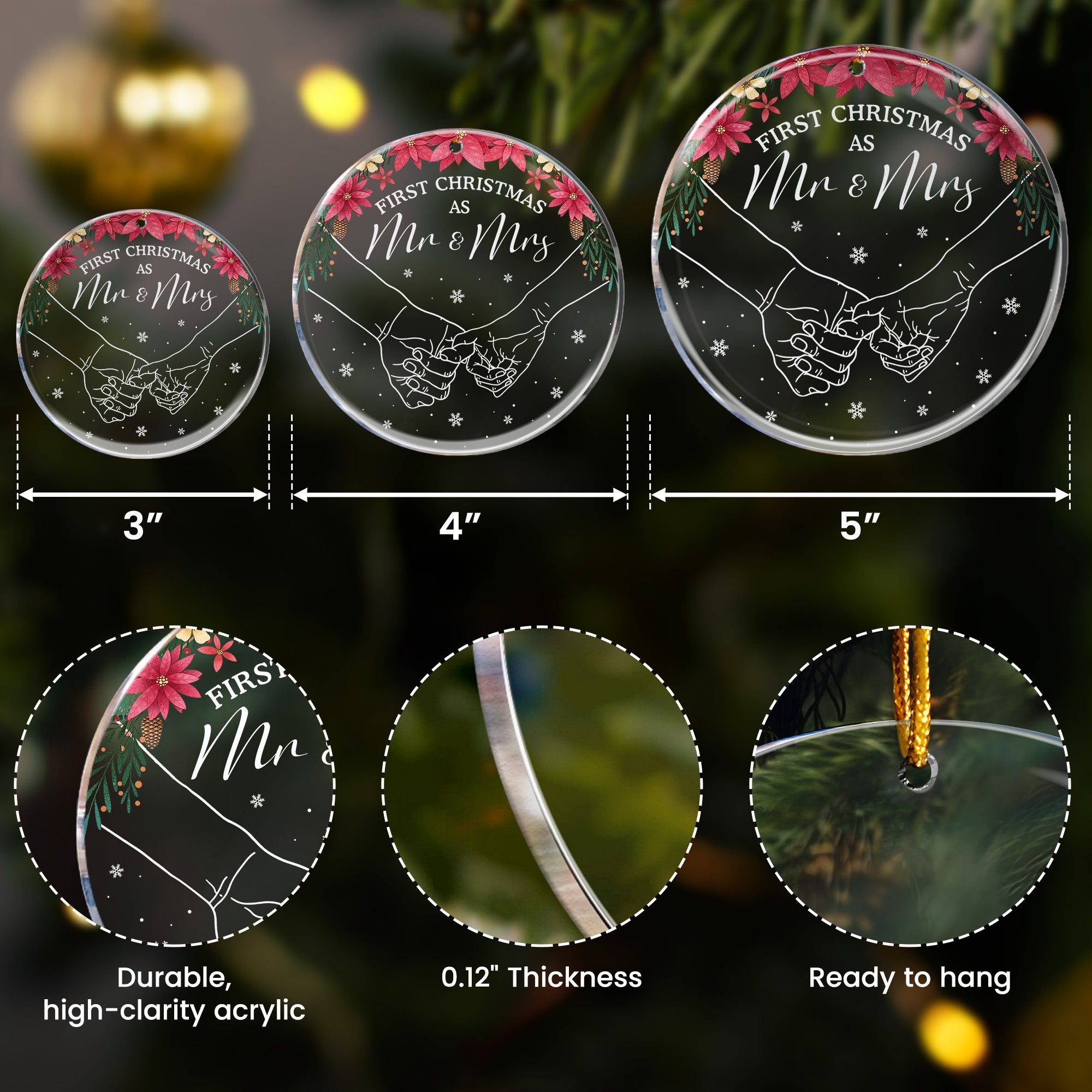First Christmas As Mr & Mrs - Acrylic Ornament