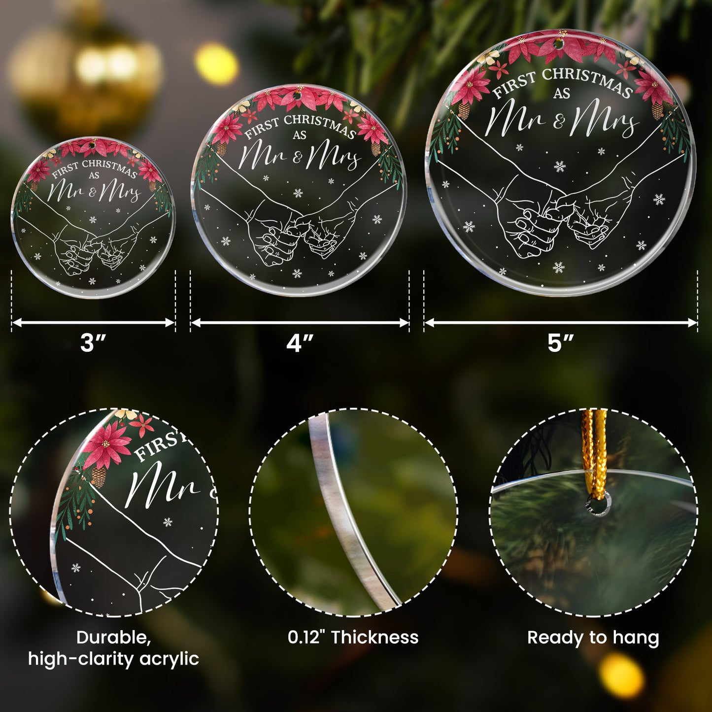 First Christmas As Mr & Mrs - Acrylic Ornament