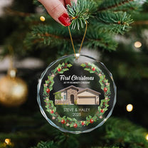 First Christmas At New House - Personalized Glass Photo Ornament