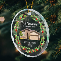 First Christmas At New House - Personalized Glass Photo Ornament
