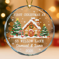 First Christmas At Our New Home Gingerbread House - Personalized Glass Ornament