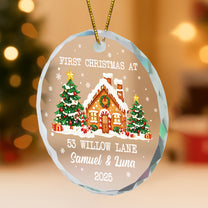 First Christmas At Our New Home Gingerbread House - Personalized Glass Ornament