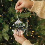 First Christmas Baby Bump Custom Ultrasound - Personalized Glass Photo Ornament With Silver Cap