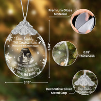 First Christmas Baby Bump Custom Ultrasound - Personalized Glass Photo Ornament With Silver Cap