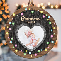 First Christmas Grandma - Personalized Wooden Photo Ornament