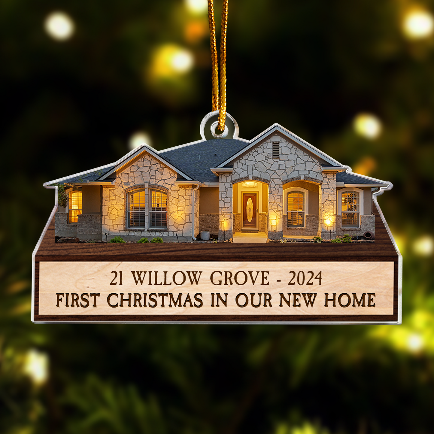 First Christmas In Our New Home Ornament - Personalized Acrylic Photo Ornament