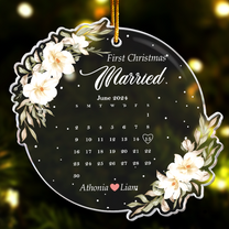 First Christmas Married - Personalized Acrylic Ornament - Calendar