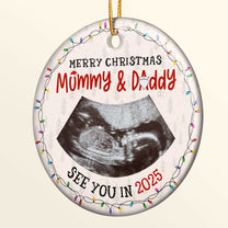 First Christmas Mommy & Daddy - Personalized Ceramic Photo Ornament