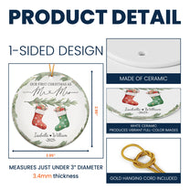 First Christmas Mr & Mrs Wedding Keepsake Engaged - Personalized Ceramic Ornament