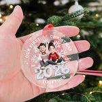 First Christmas Together 3D Cute Couple - Personalized Glass Ornament