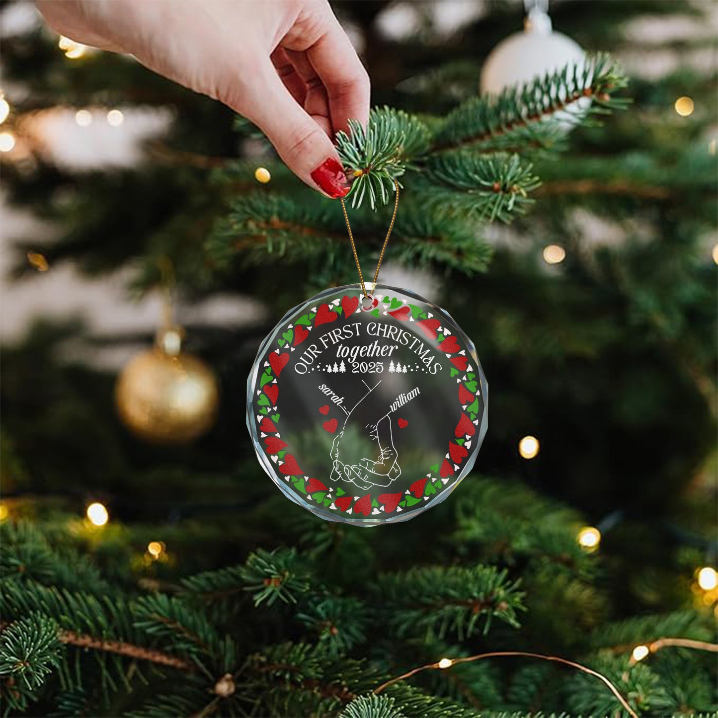 First Christmas Together - Personalized Glass Ornament