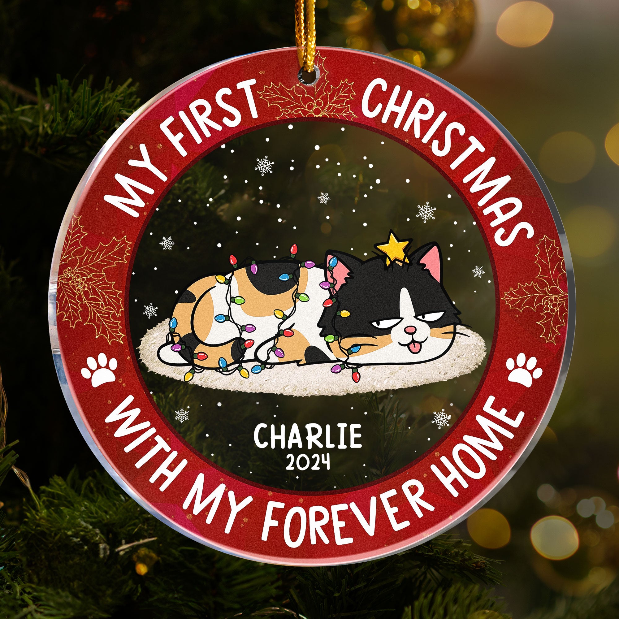 First Christmas With My Forever Home - Personalized Acrylic Ornament