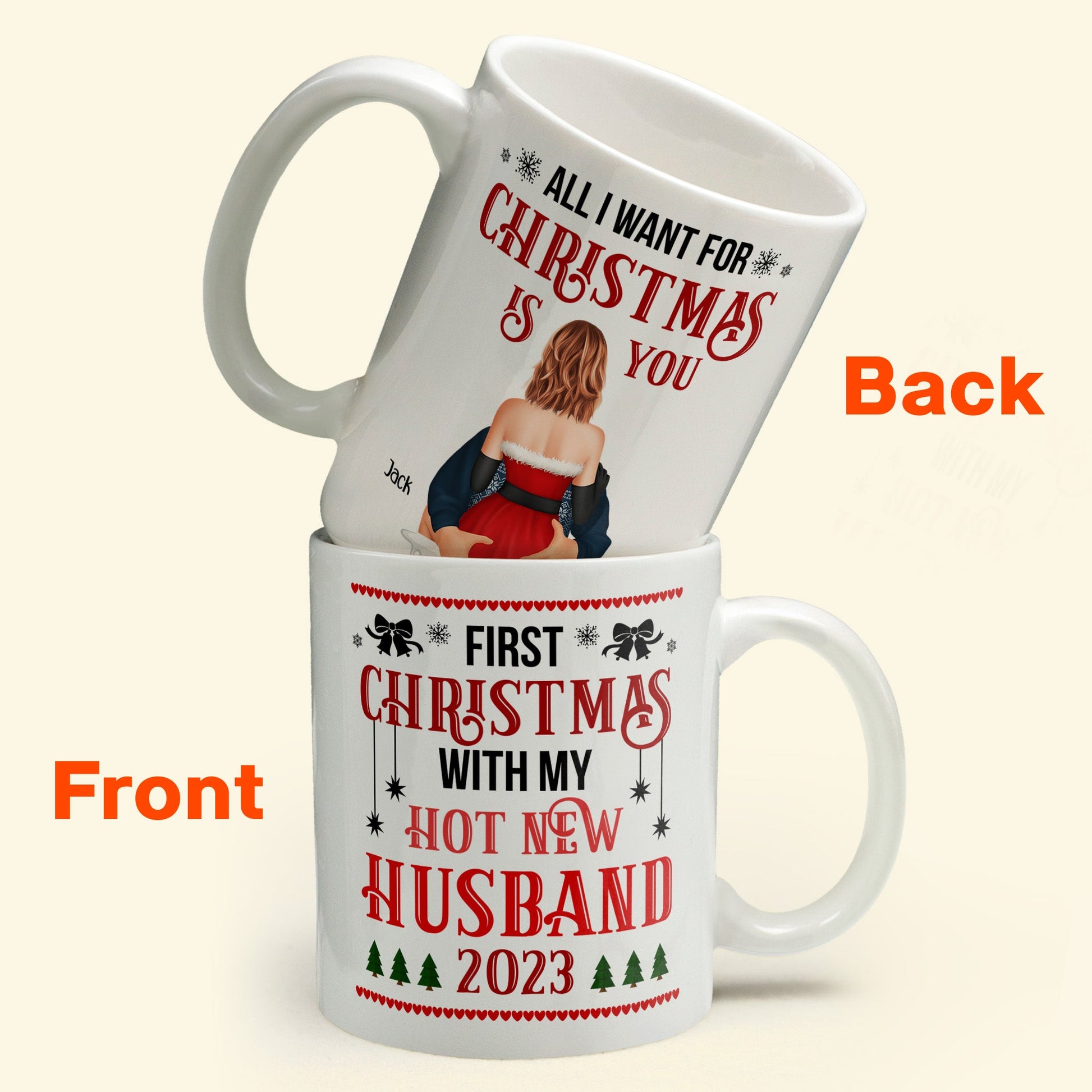 Personalized Coffee Mugs, Our First Xmas Mug, Customized Hot Cold