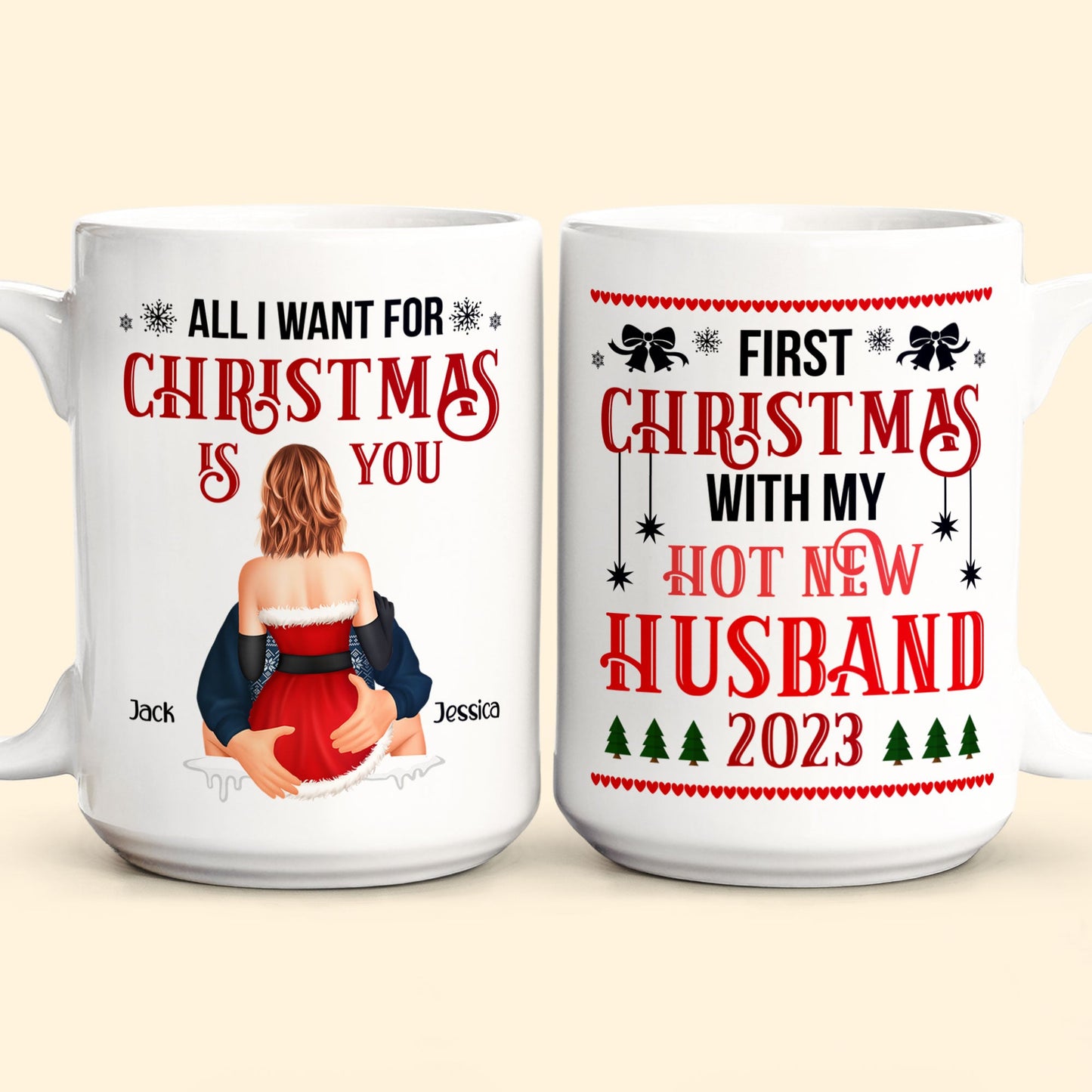 Personalized Coffee Mugs, Our First Xmas Mug, Customized Hot Cold