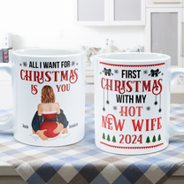 First Christmas With My Hot New Wife - Personalized Mug