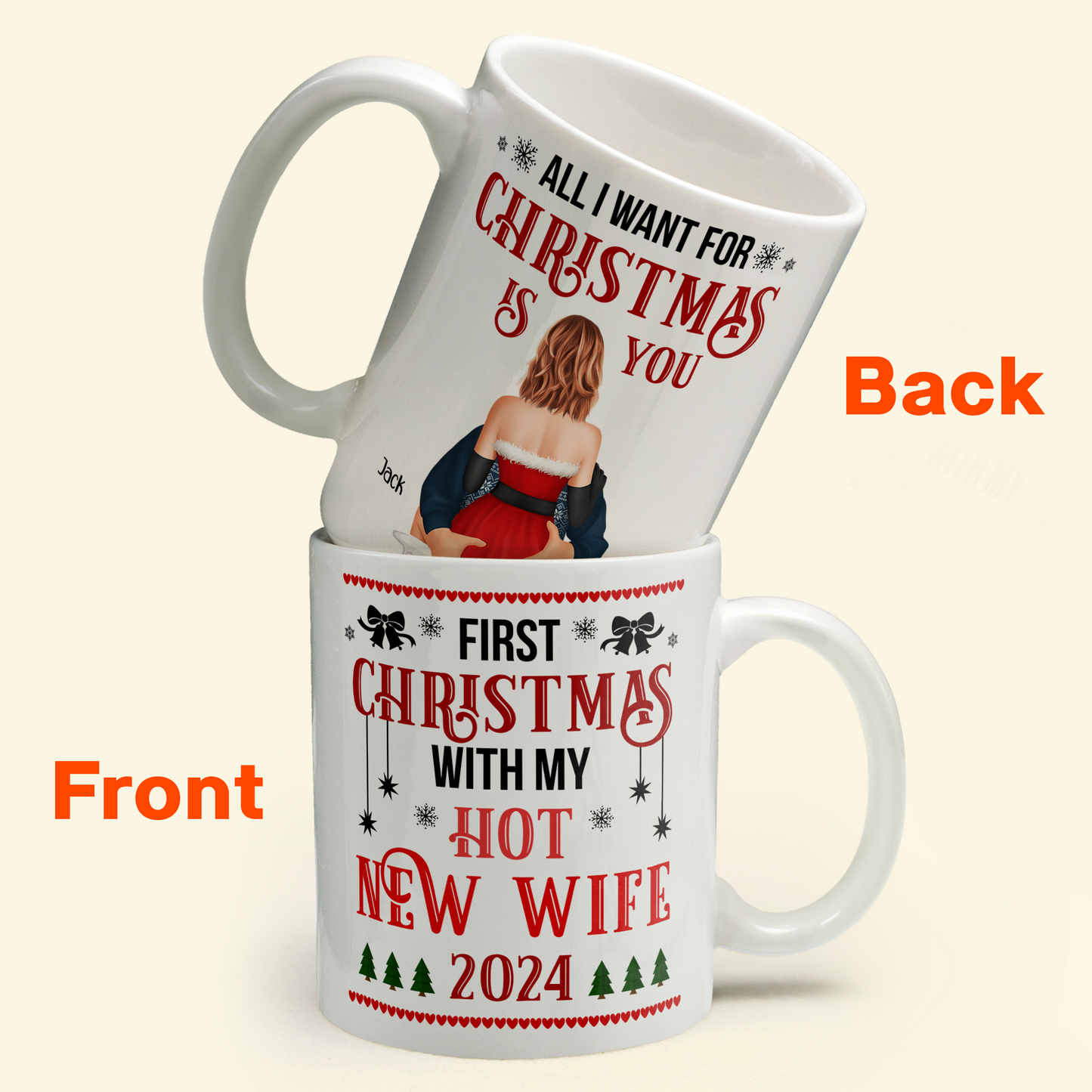 First Christmas With My Hot New Wife - Personalized Mug