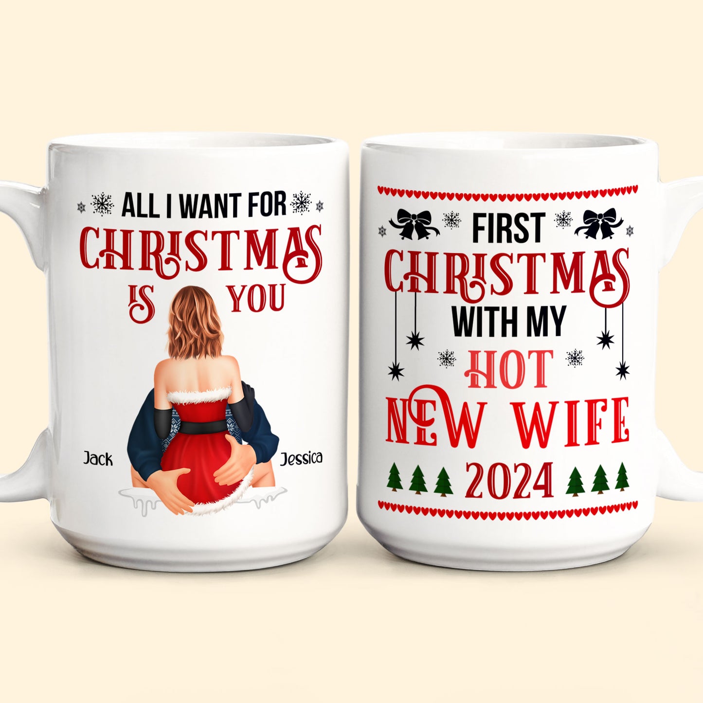 First Christmas With My Hot New Wife - Personalized Mug