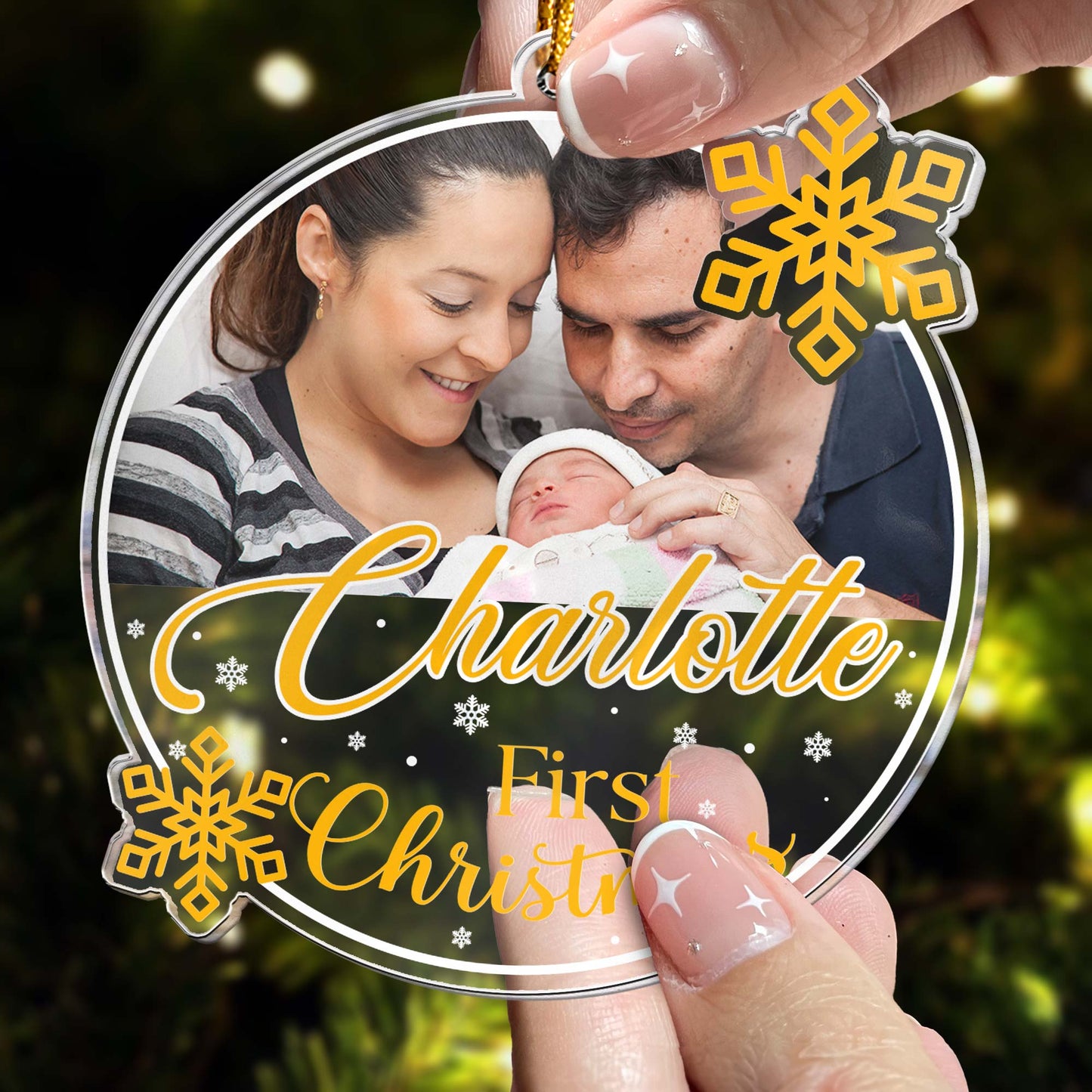 First Christmas of Baby - Personalized Acrylic Photo Ornament