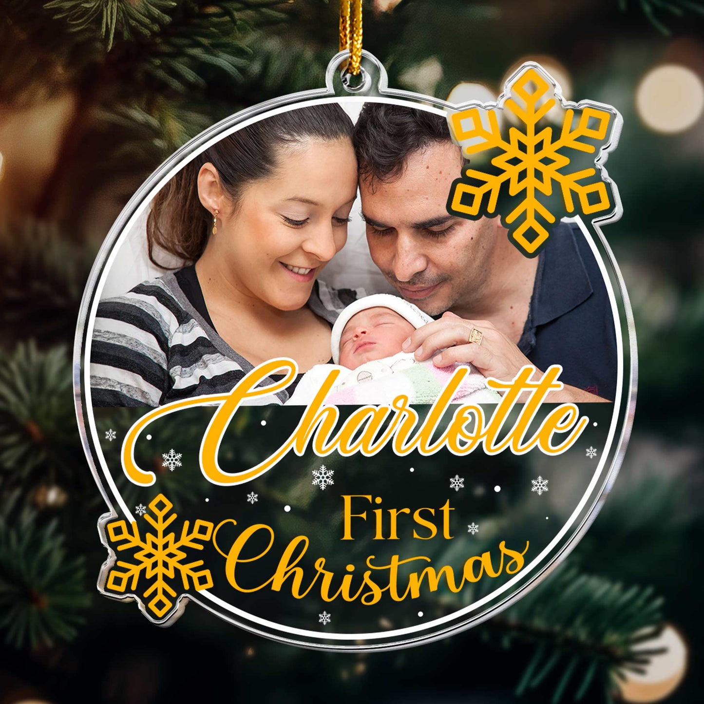 First Christmas of Baby - Personalized Acrylic Photo Ornament