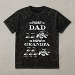 First Dad Now Grandpa Bear - Personalized Acid Wash T‑Shirt