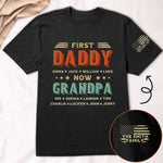 First Dad Now Grandpa Custom Title & Kids Names - Personalized Shirt