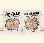 First Dad Now Grandpa Fist Bump Kids - Personalized Mug