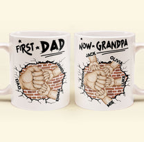 First Dad Now Grandpa Fist Bump Kids - Personalized Mug