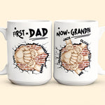 First Dad Now Grandpa Fist Bump Kids - Personalized Mug