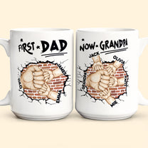 First Dad Now Grandpa Fist Bump Kids - Personalized Mug