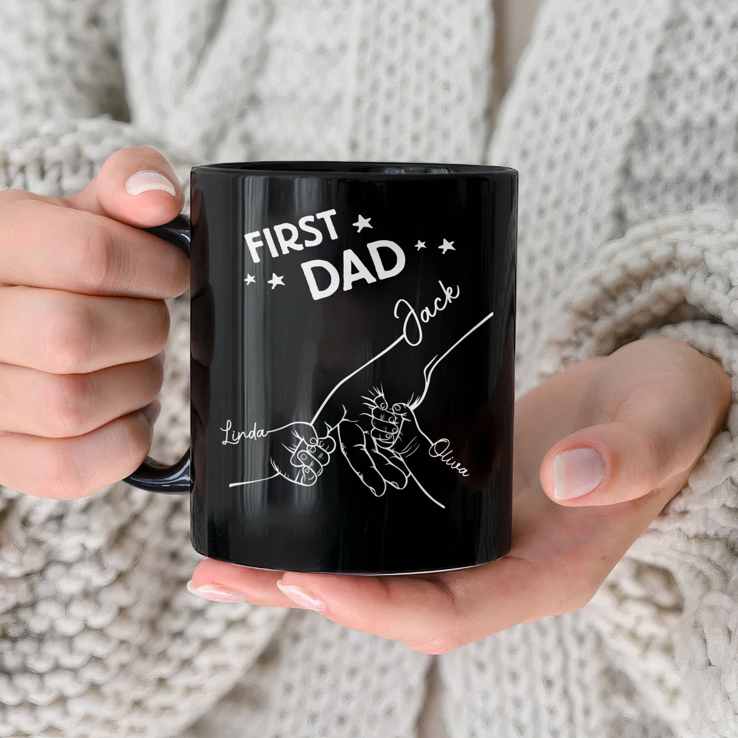 First Dad Now Grandpa Fist Bump - Personalized Mug