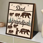 First Dad Now Grandpa - Papa Bear - Custom Wood Plaque