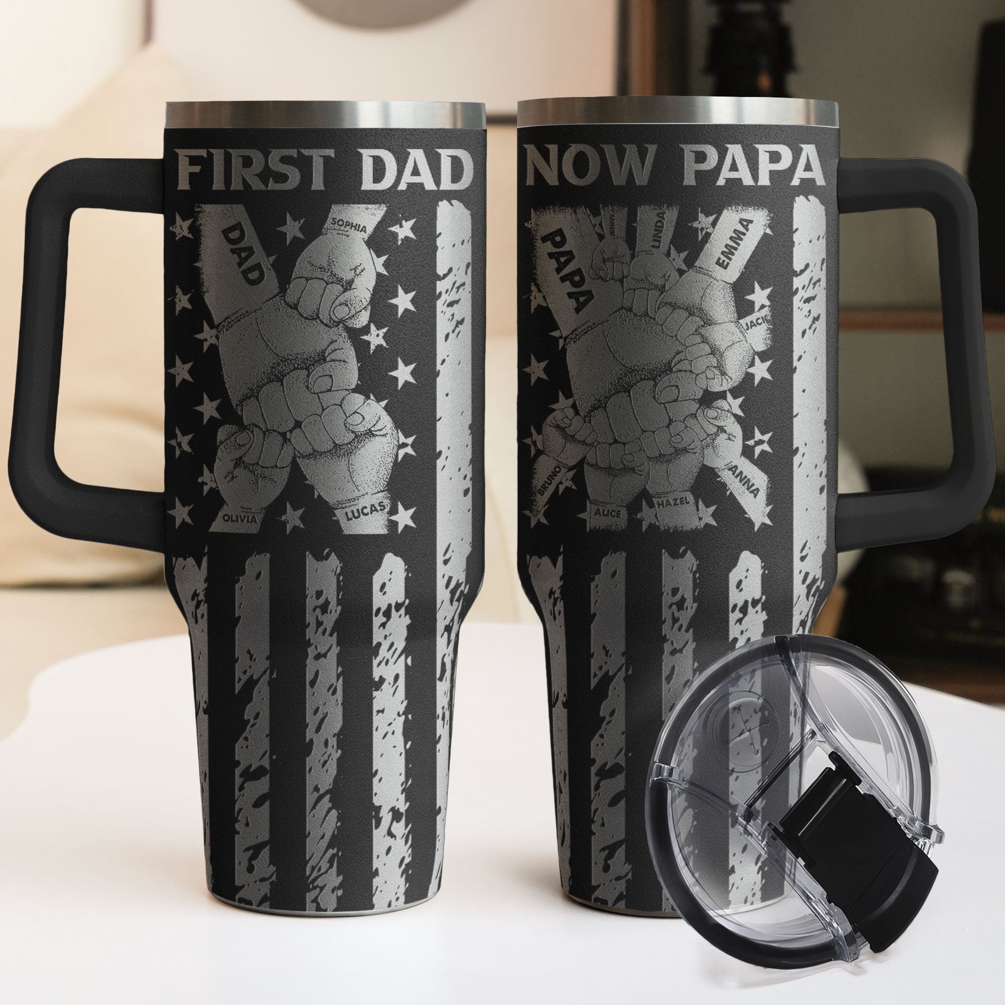 First Dad Now Grandpa - Personalized 40oz Tumbler