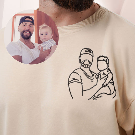 Baby First Chritsmas with Dad - Custom Embroidered Sweatshirt