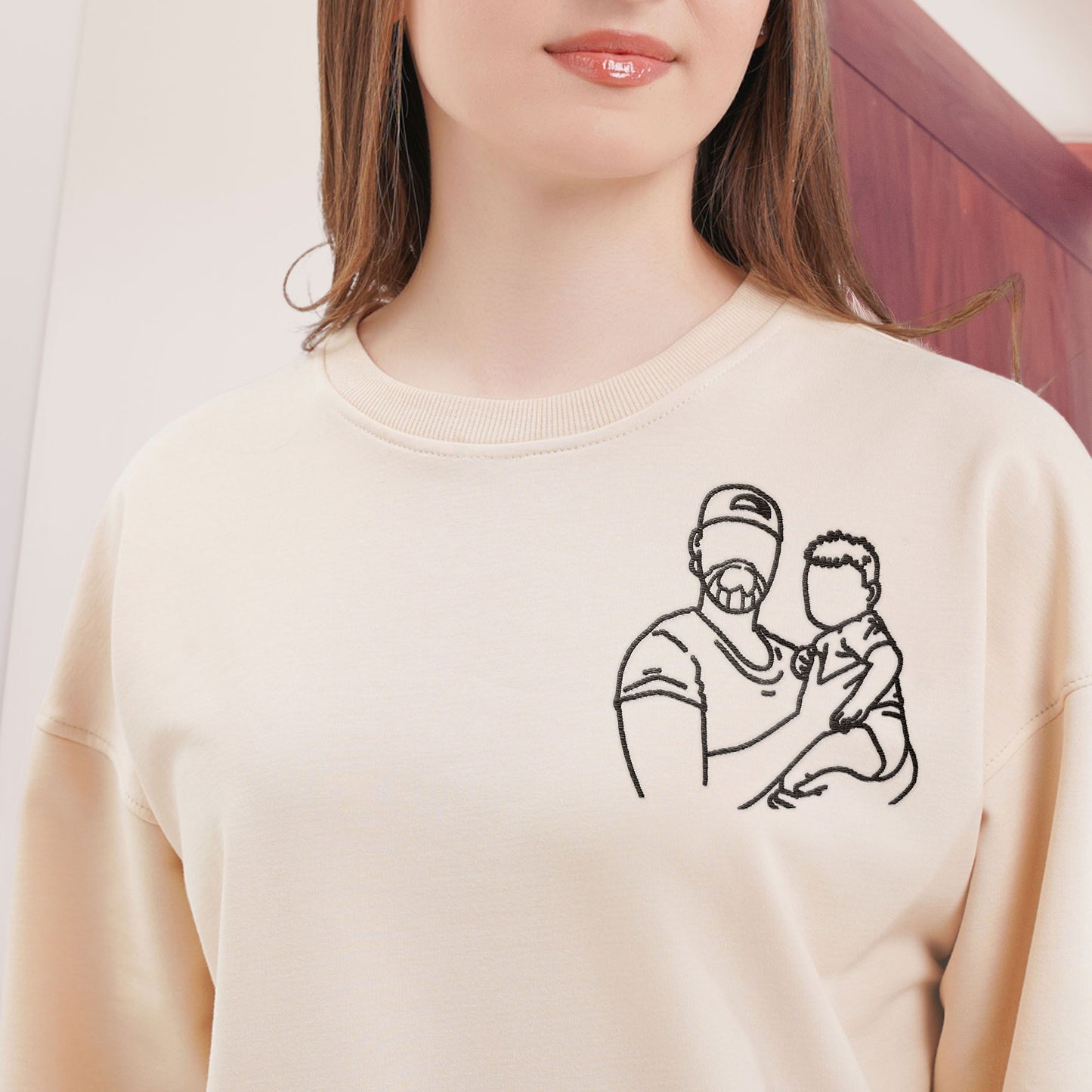 First Father's Day - Personalized Embroidered Sweatshirt