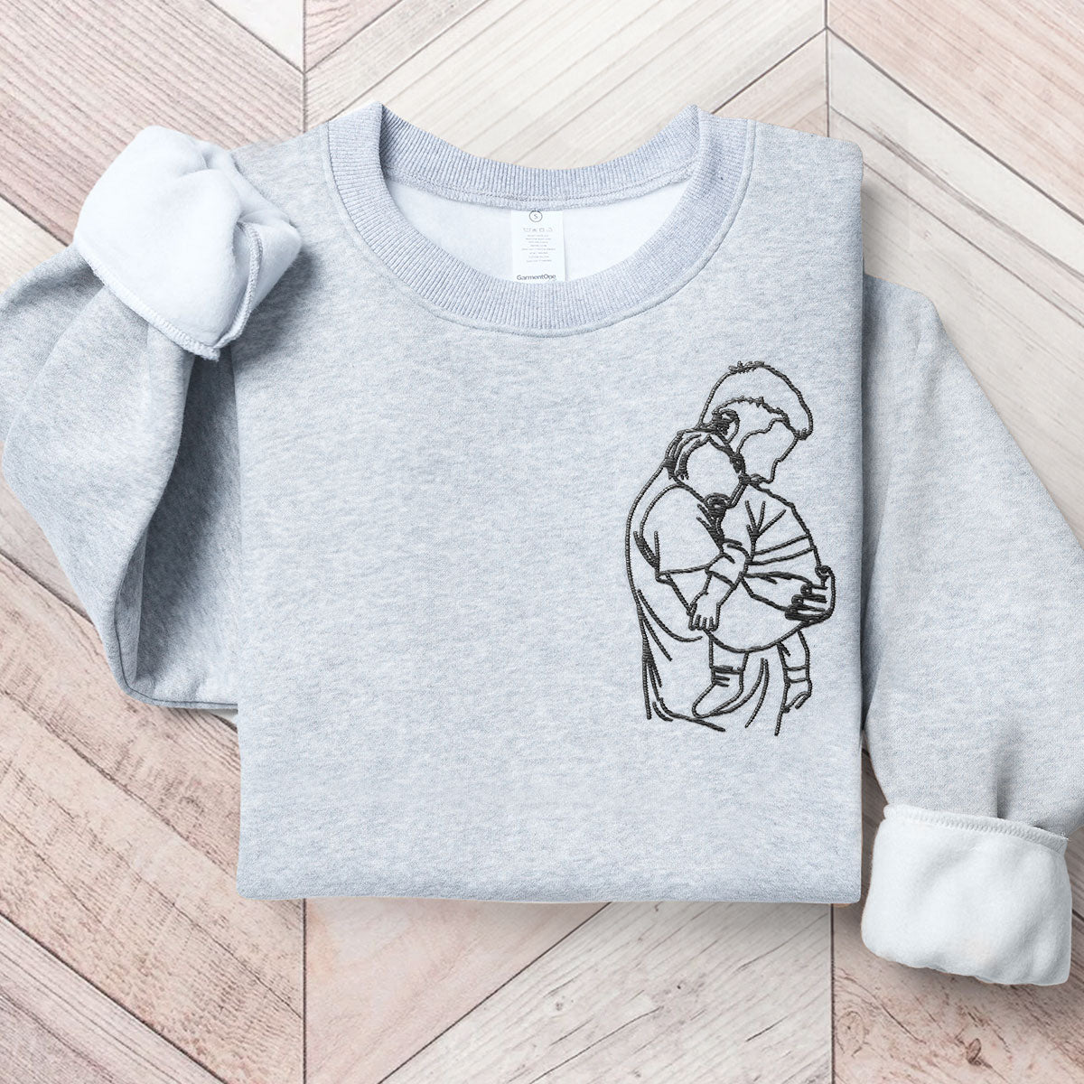 Baby First Chritsmas with Dad - Custom Embroidered Sweatshirt