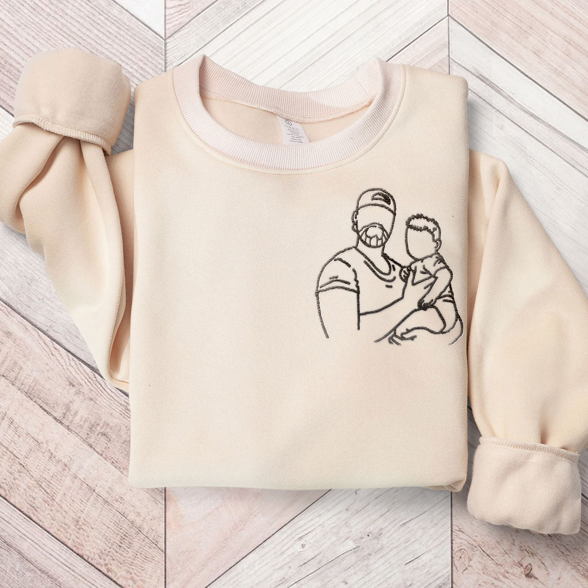 Baby First Chritsmas with Dad Custom Embroidered Sweatshirt