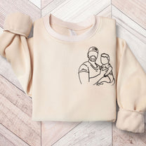 Baby First Chritsmas with Dad - Custom Embroidered Sweatshirt