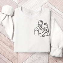 Baby First Chritsmas with Dad - Custom Embroidered Sweatshirt