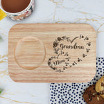 First Mom Now Grandma Floral - Custom Engraved Wooden Tea & Biscuit Board