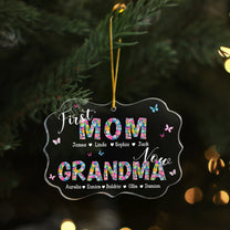 First Mom Now Grandma Floral - Personalized Acrylic Ornament