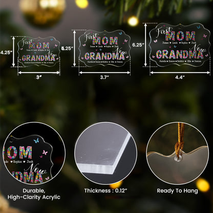 First Mom Now Grandma Floral - Personalized Acrylic Ornament